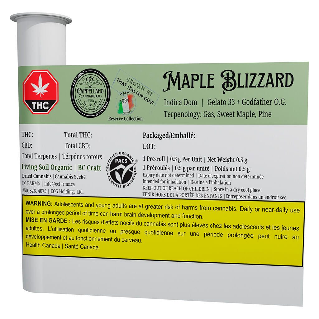 BC ORGANIC (LSO) MAPLE BLIZZARD Pre-Roll - 