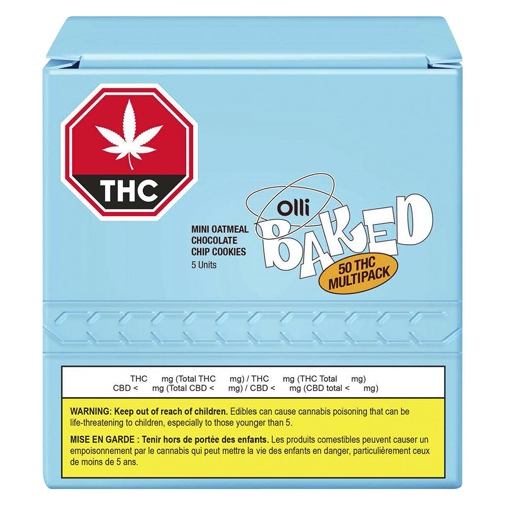 50 THC Mini Oatmeal Chocolate Chip Cookies - 