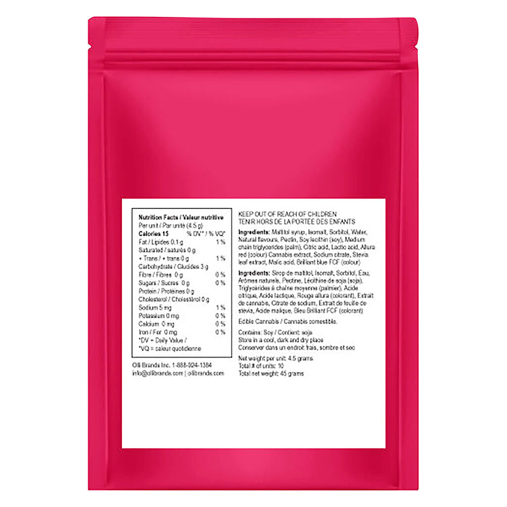 100 THC 100 CBD Multipack Raspberry Acai Soft Chews - 