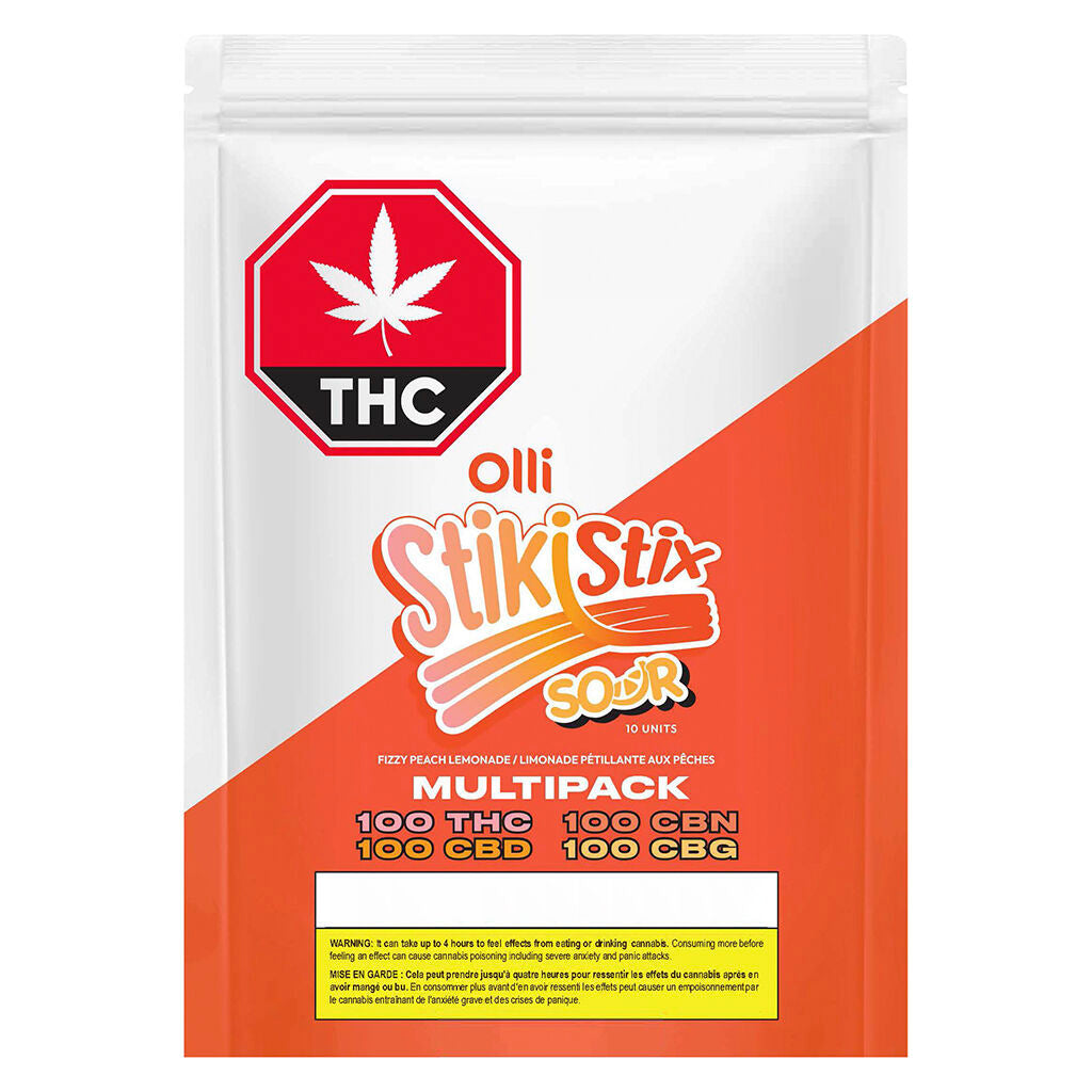 100 THC CBG CBN CBD Multipack Sour Fizzy Peach Lemonade - 