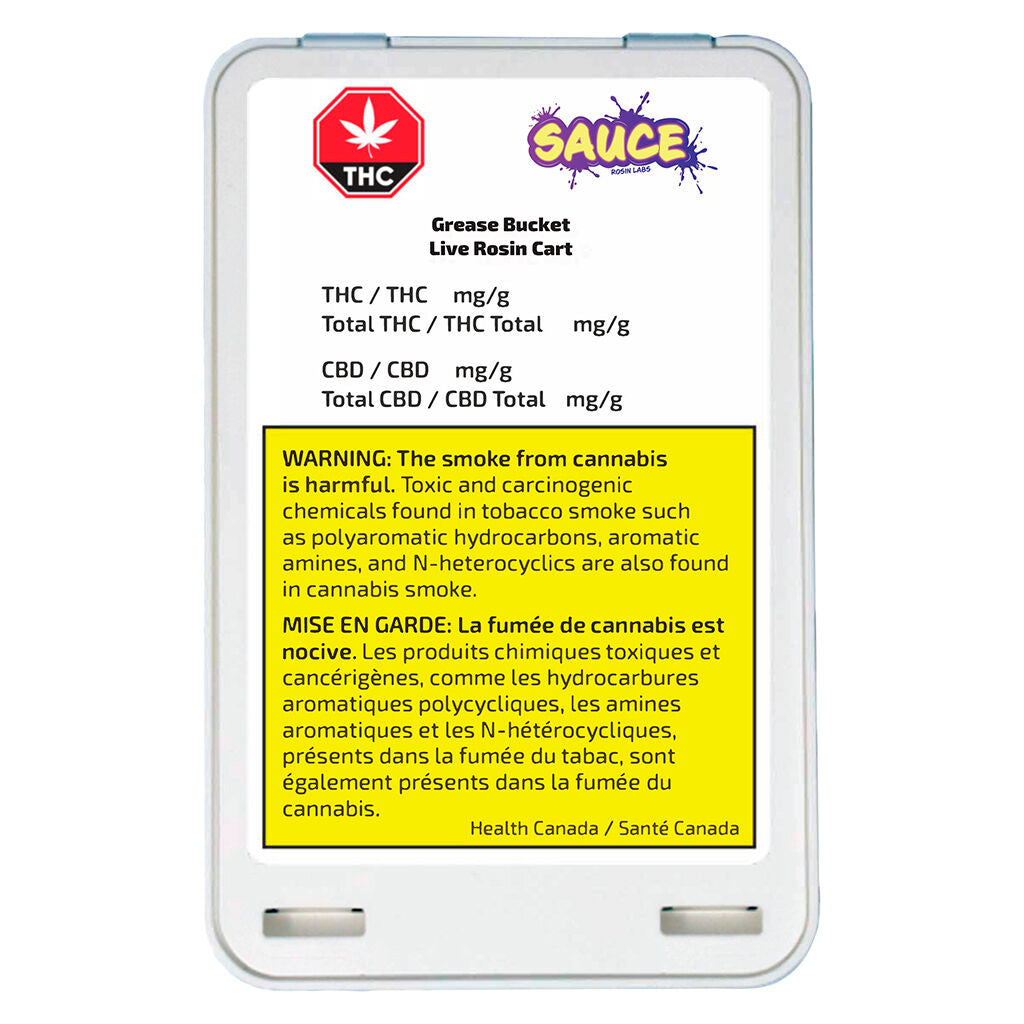 Grease Bucket Live Rosin 510 Thread Cartridge - 