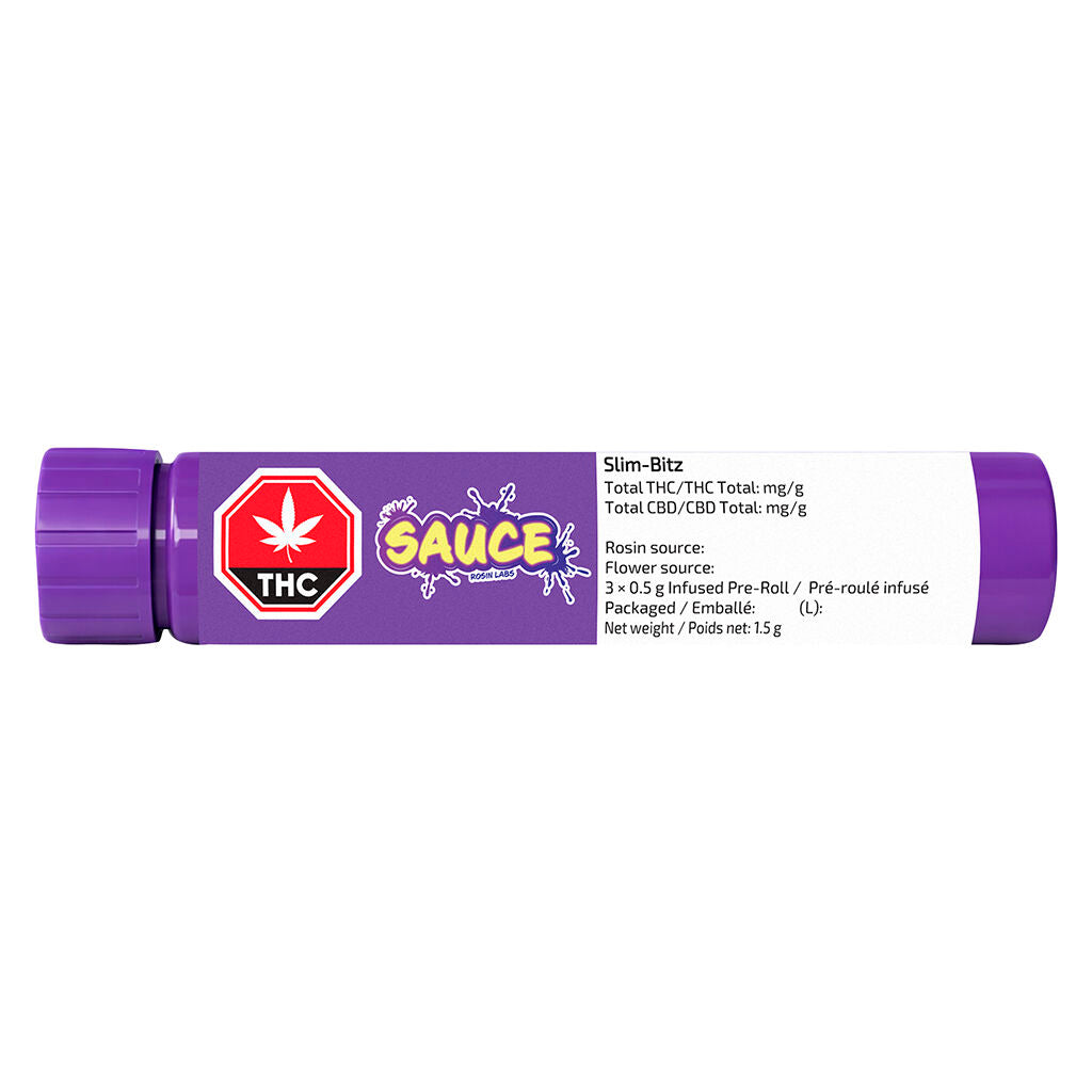 SAUCE Slim-Bitz Live Rosin Infused Pre-Roll - 