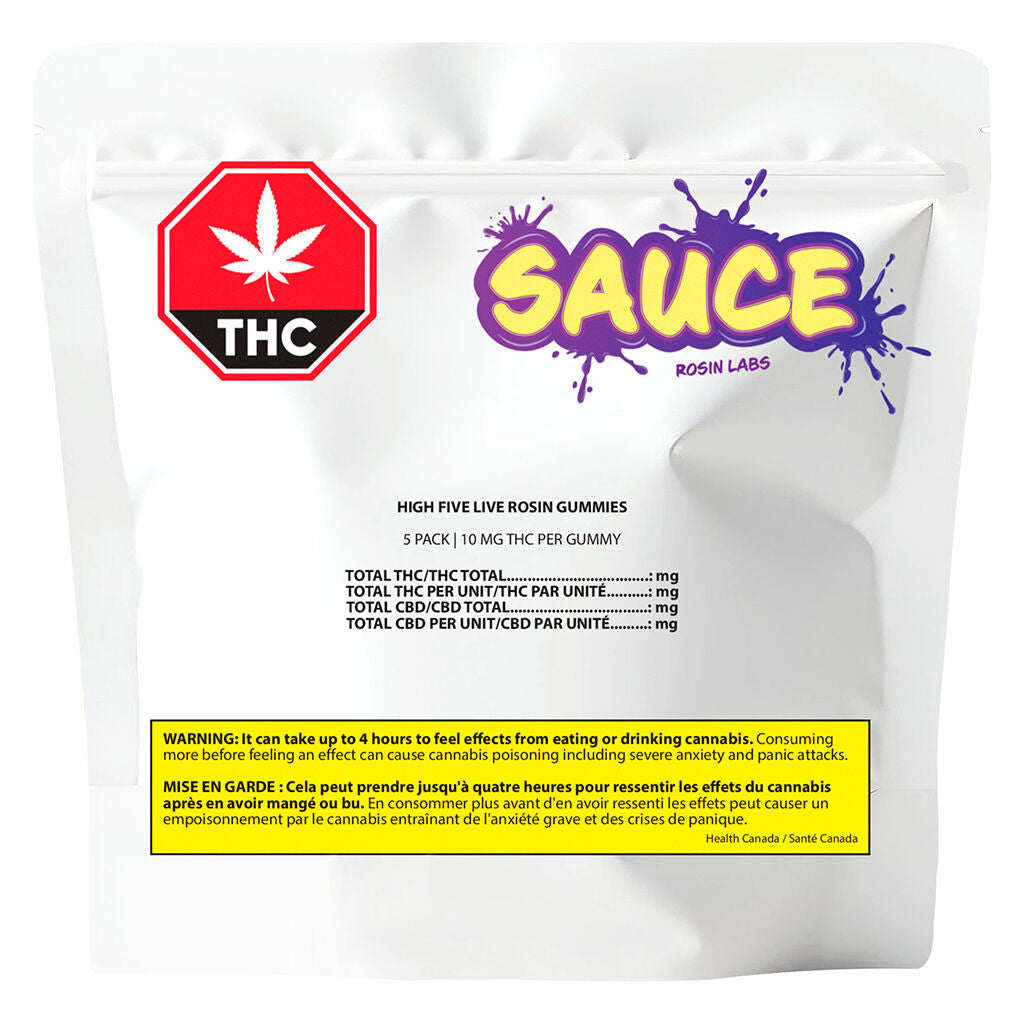 SAUCE High Five Live Rosin Gummies - 
