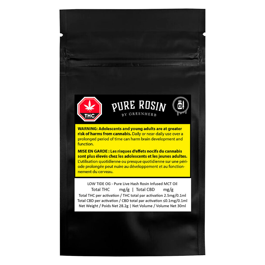 LOW TIDE OG – Pure Live Hash Rosin MCT Oil - Indica