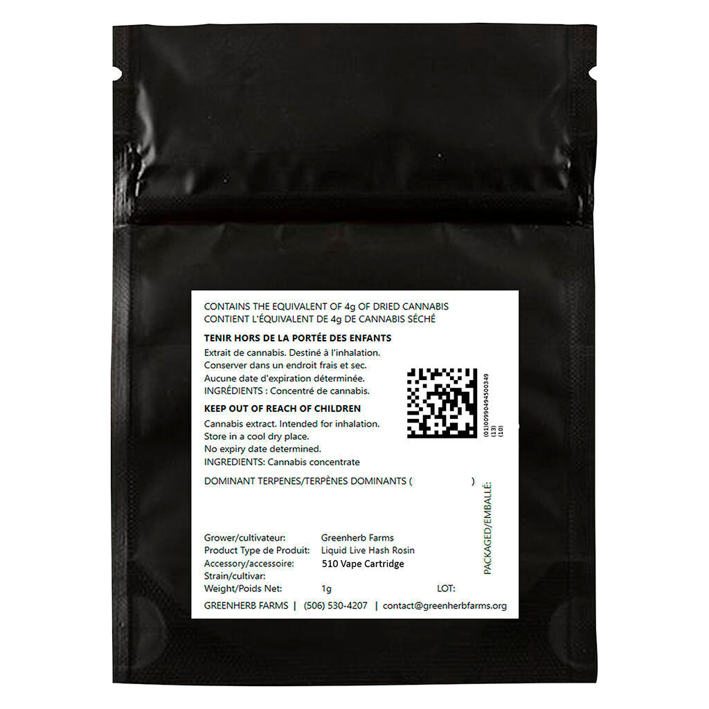 Live Hash Rosin Vape - Strain Specific - 
