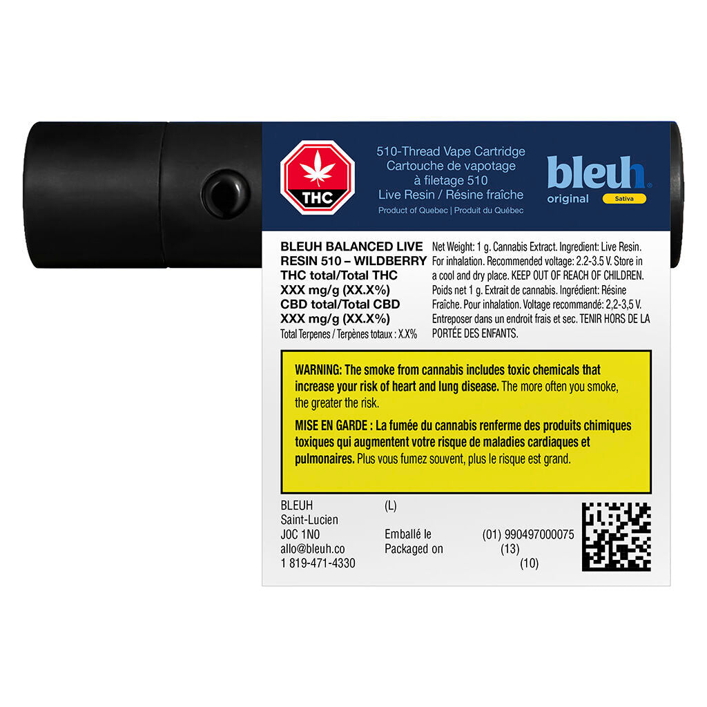 Balanced Live Resin 510 Thread Cartridge – Wildberry - 