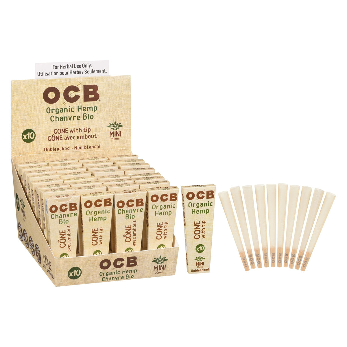 OCB Organic Hemp Cone Mini (70mm)