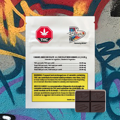Bhang Caramel Dark Chocolate THC/CBD 1:1