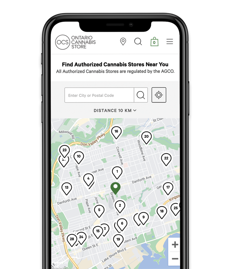 The OCS’s online store locator tool helps Ontario adults easily find nearby Authorized Cannabis Stores.
