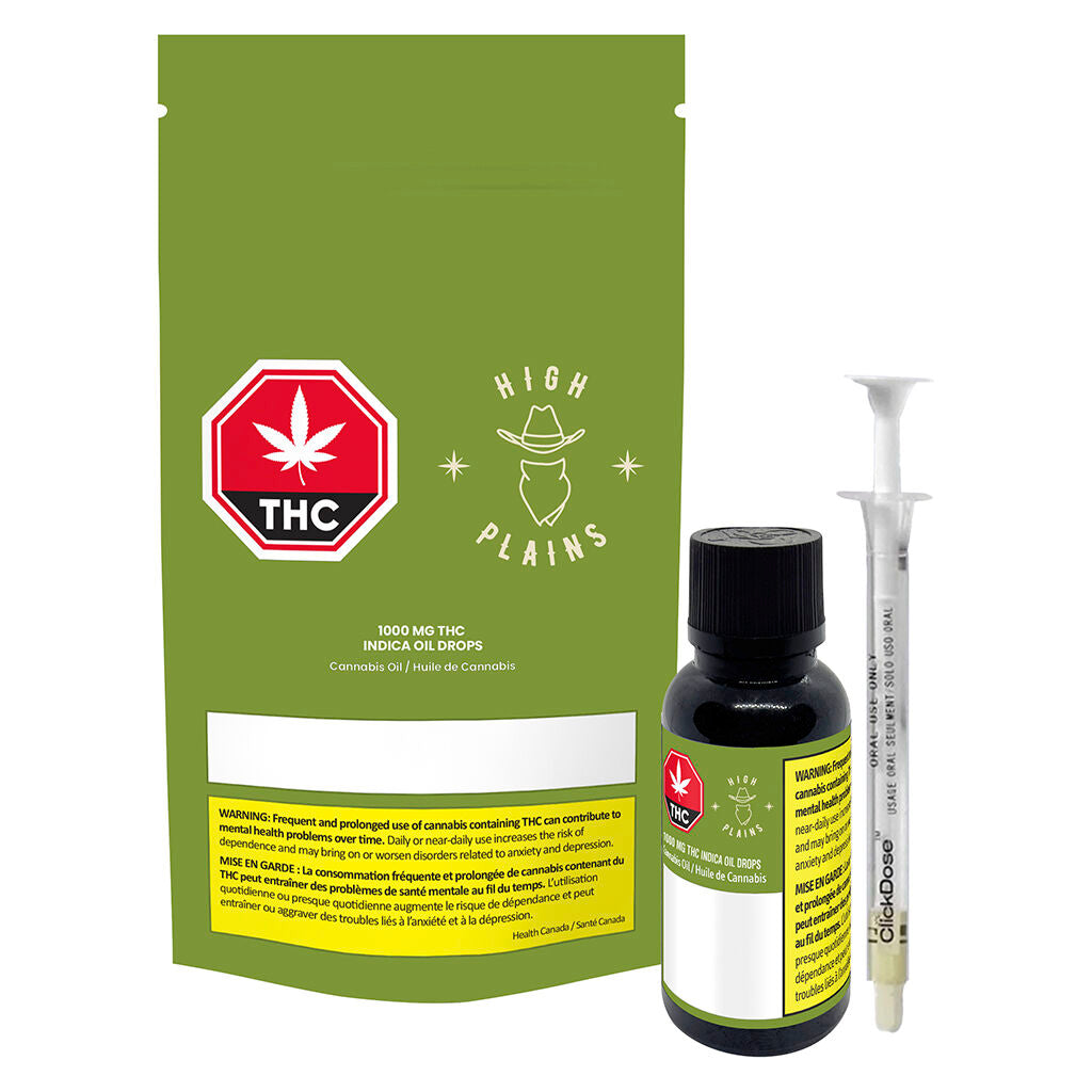 1000mg THC Indica Oil Drops - 